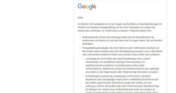 Neue Google Ads Regeln verbieten irreführende Rabatte und Paketpreisstrategien Google Ads führt ab Oktober 2025 strikte Preisoffenlegungspflichten (Foto: Kapwa Marketing)